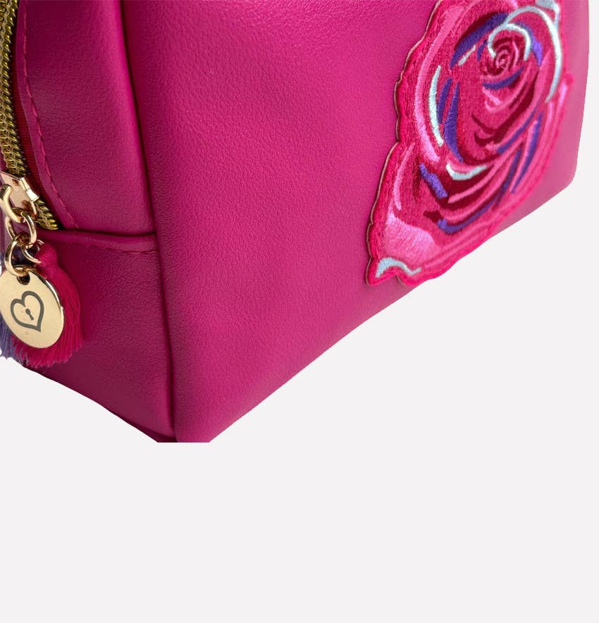 Camille’s Closet - Wholesale Makeup/Cosmetic Bag - Rose Embroidered Cosmetic Bag3