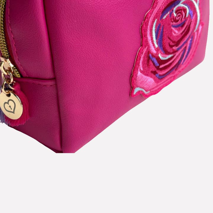 Camille’s Closet - Wholesale Makeup/Cosmetic Bag - Rose Embroidered Cosmetic Bag3