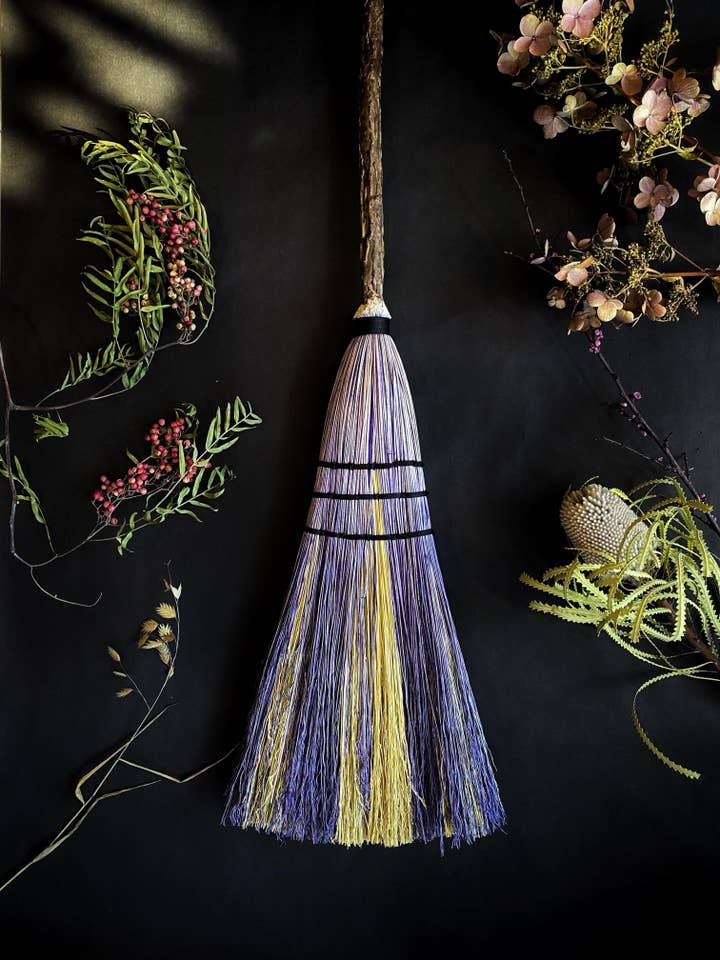 "Light as a Feather" Two-tone Sweeper Brooms - Kitchen Broom for wholesale by Keven Craft Rituals LLC