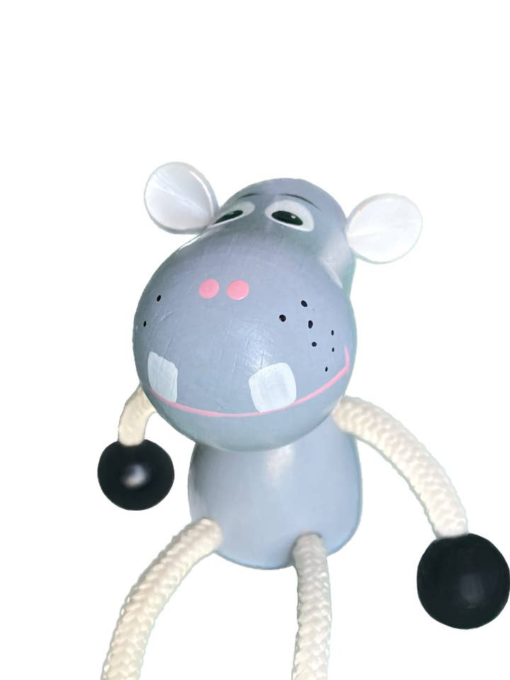 Wooden Sitting Toy - Hippo - Handcrafted for wholesale by Toywood
