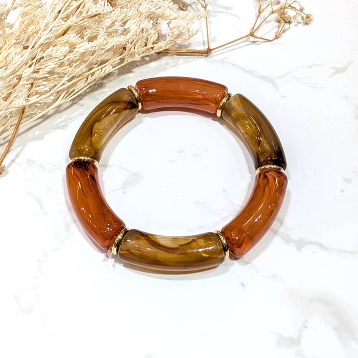 LOLO & YAYA - Wholesale Link & Chain Bracelet - Elastic bracelet 1cm Kecy resin10