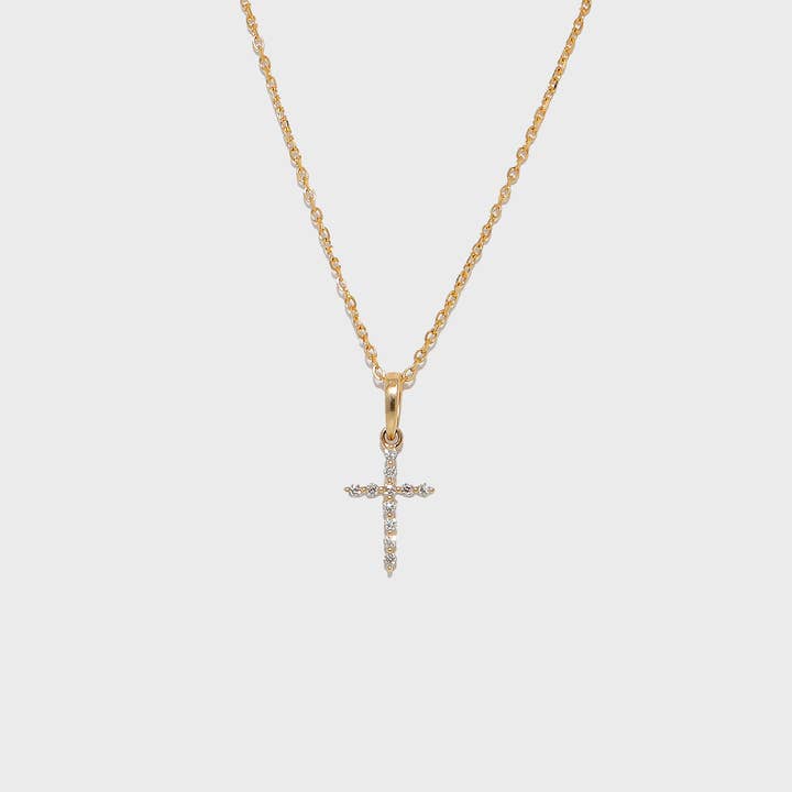 0003 Gioielli di lusso Collana con ciondolo a croce in diamanti 14K per la vendita all'ingrosso da parte di Dalbit New York Jewelry