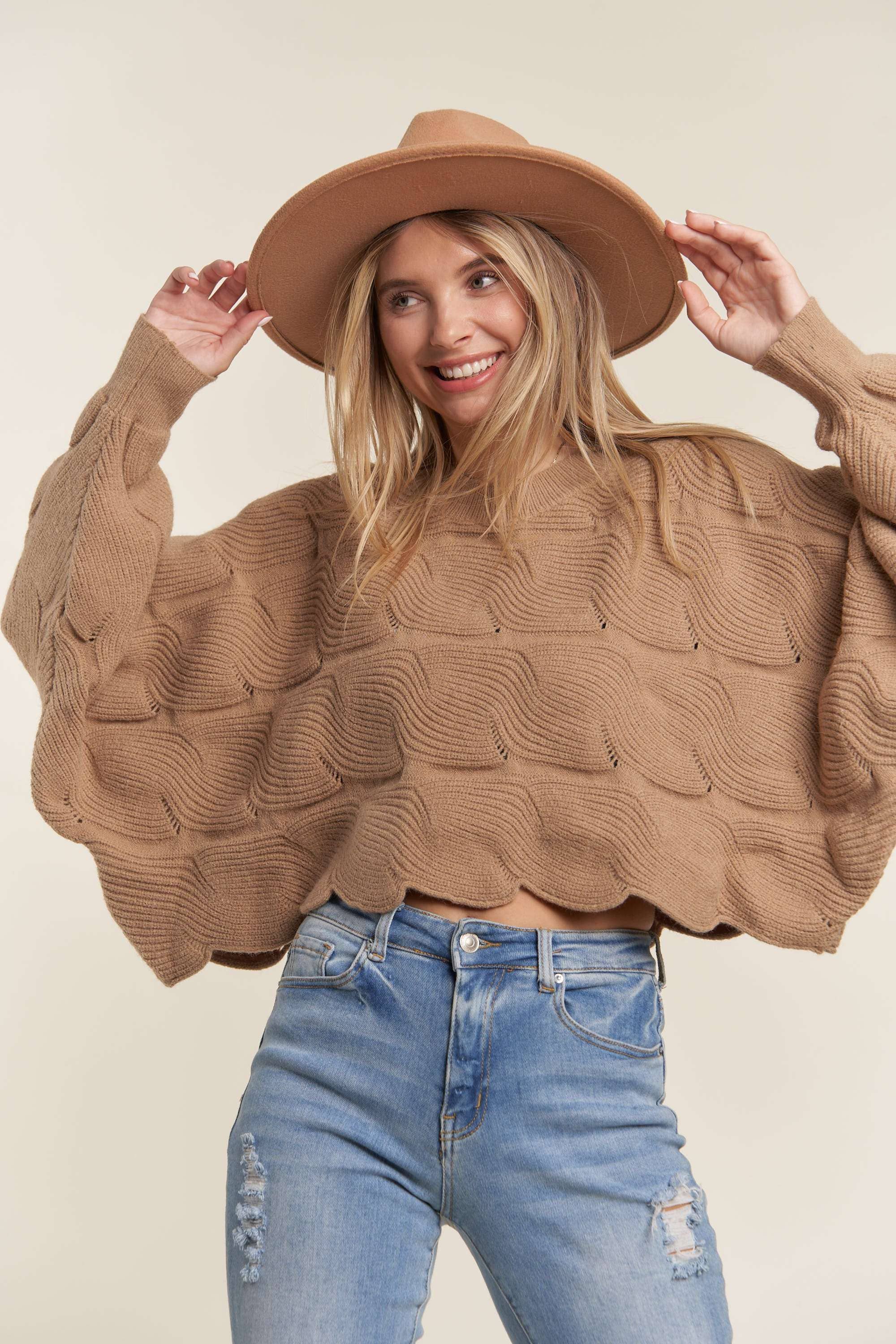 Madelyn – wholesale Pullovertröja - Dam – LESW3443-TRÖJA I LÖS PASSFORM MED KAMMUSSLINGSFÅLL3