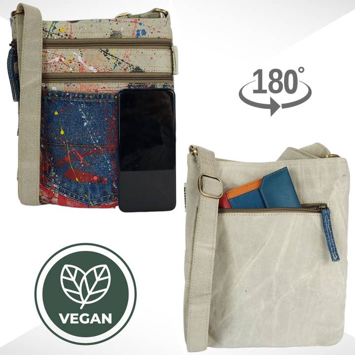 Sunsa - Vente Sac à bandoulière – femme - sac à bandoulière sac à bandoulière en toile sac à bandoulière végétalien15