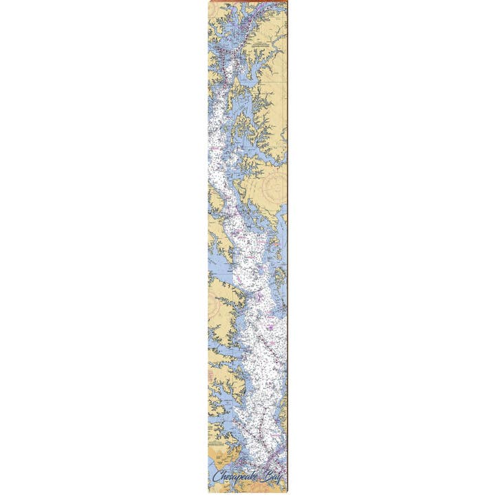 Chesapeake Bay NOAA Chart Map | Wall Art Print on Real Wood for wholesale by Mill Wood Art