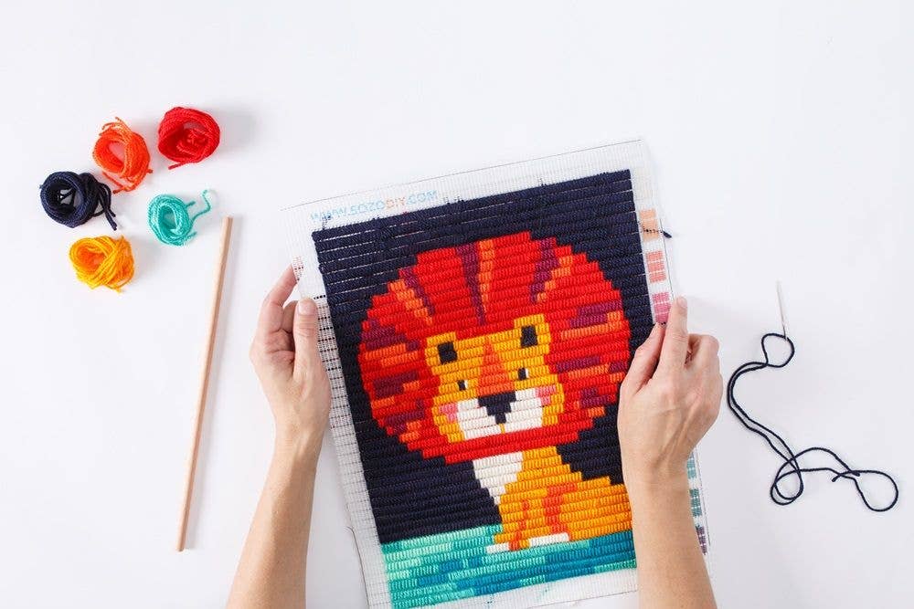 SOZO DIY – wholesale DIY craft kit – SOZO DIY - Lion Wall Art Embroidery Kit2