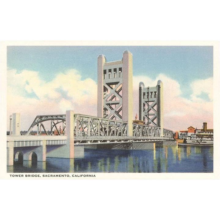 Adesivo CA-667 Tower Bridge, Sacramento per la vendita all'ingrosso da parte di Found Image Press