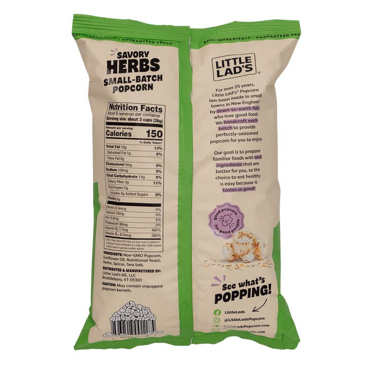 Little Lads - Wholesale Popcorn - Savory Herbs 6oz 6ct1