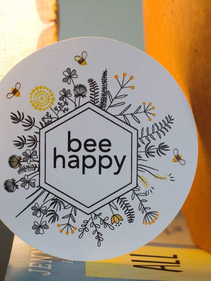 Autocollant Bee Happy pour la vente par Inspire 360