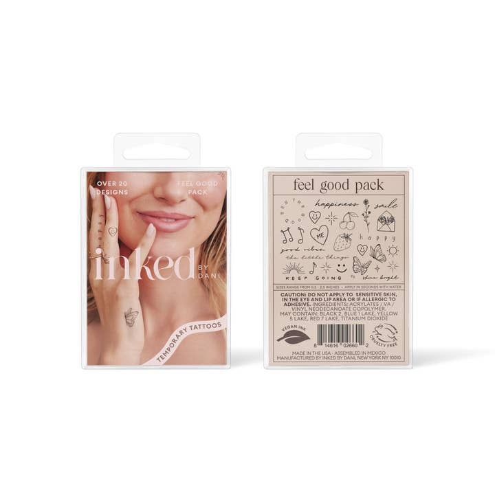 INKED by Dani - Wholesale Temporary Tattoo - Feel Good Temporary Tattoo Pack