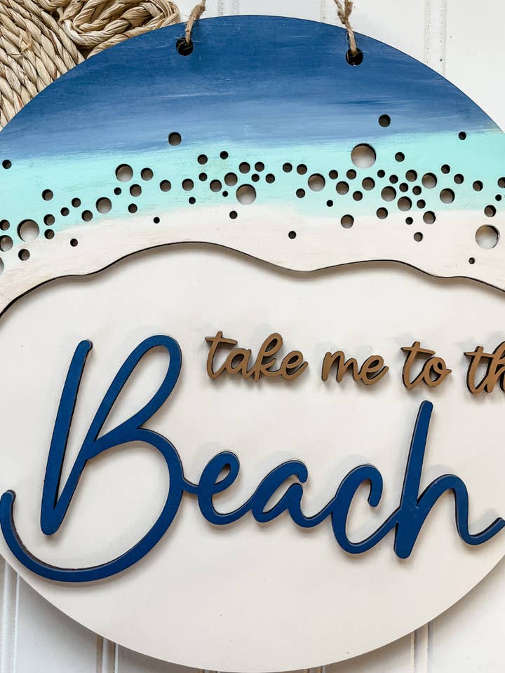 Take Me To The Beach Wall Hanging (Unfinished DIY Kit) for wholesale by Country Roads Rustic Decor