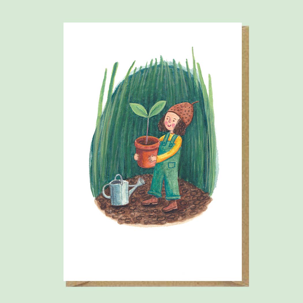 Juliet Thomas Doodles - Wholesale Everyday Greeting Card - Planting Seedlings, A6 greetings card1