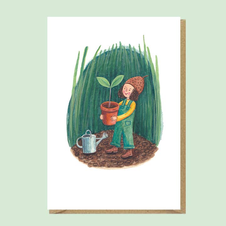 Juliet Thomas Doodles - Wholesale Everyday Greeting Card - Planting Seedlings, A6 greetings card1
