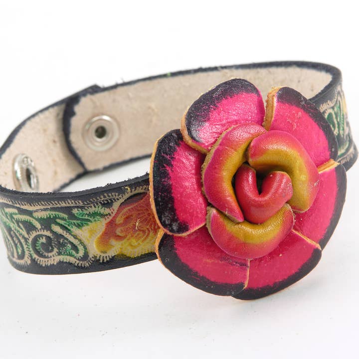 Sunflower Handmade leather inc - Wholesale Bangle Bracelet - Flower Bracelet - BR111