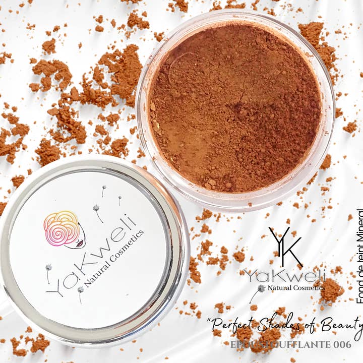 FOND DE TEINT - Époustouflante (Brun Chaud Intense) pour la vente par YAKWELI NATURAL COSMETICS