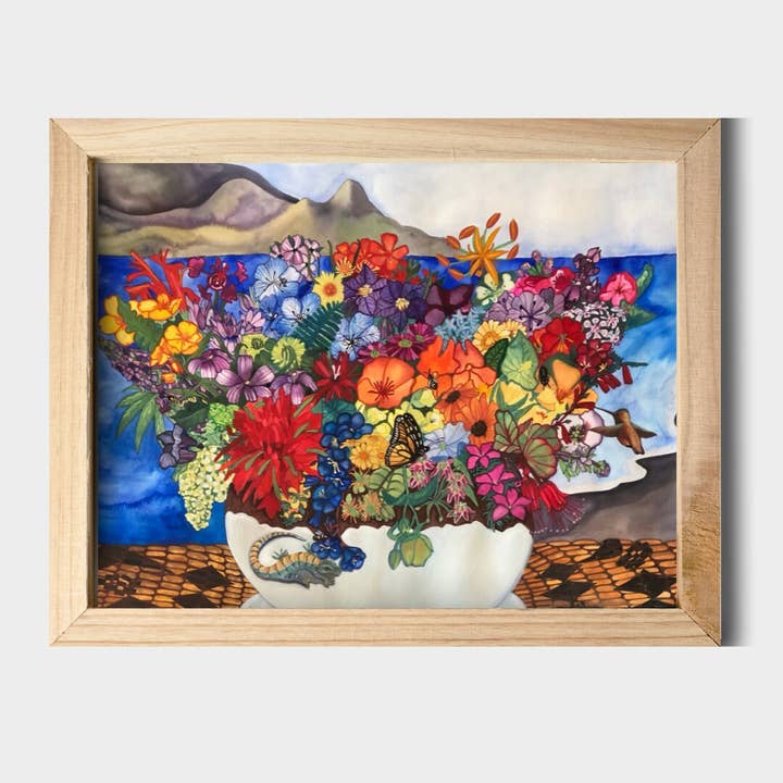 Impresión en acuarela Handful Of California de 11 x 14 pulgadas para venta al por mayor de Chloe Marie Hourdequin Designs