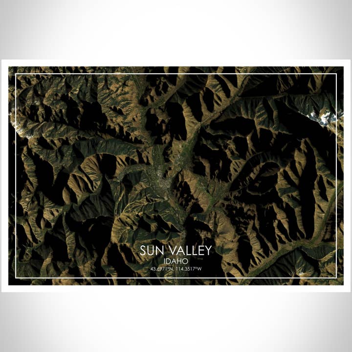 JACE.design - Wholesale Art Print - Sun Valley ID Map Print Satellite2