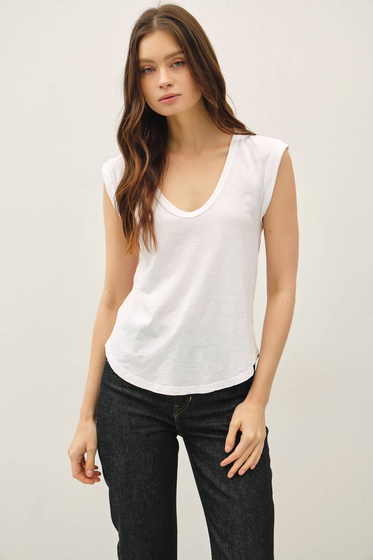 Be Cool - Wholesale T-Shirt - Women's - NEW COLOR-BASIC CAP SLEEVE GARMENT DYED TOP40