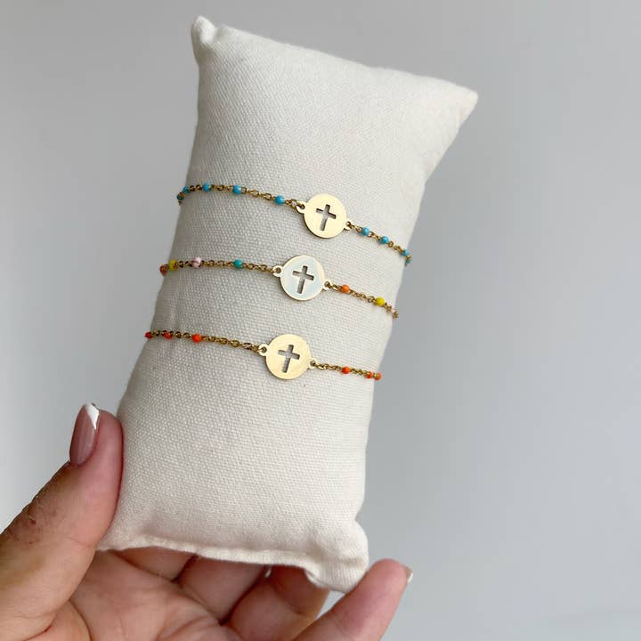 Liviana Lisbon - Wholesale Charm/Dangle Bracelet - VERANO GOLD Bracelet (cross)1