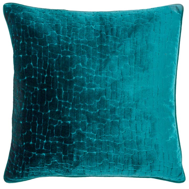 Bloomsbury Velvet Cushion Teal for wholesale by Riva Home