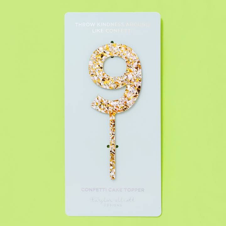 Taylor Elliott Designs - Vendita all'ingrosso Topper per torte/cupcake - Decorazioni per Torte con Confetti di Perle Num 0-9 - Ciascuno - Min. 49