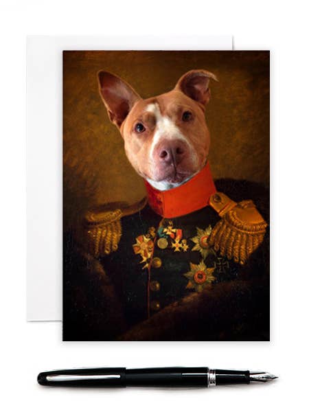 General Guthrie - Pit Bull Dog Greeting Card for wholesale by The Lonely Pixel