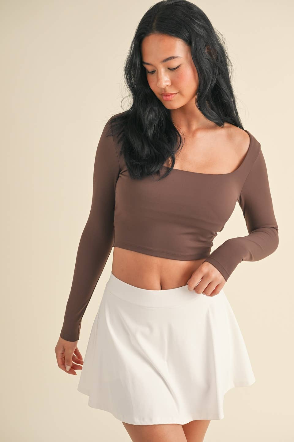 KIMBERLY C - Wholesale Athletic Top - Women's - Balletcore Long Sleeve Square Neck Top28