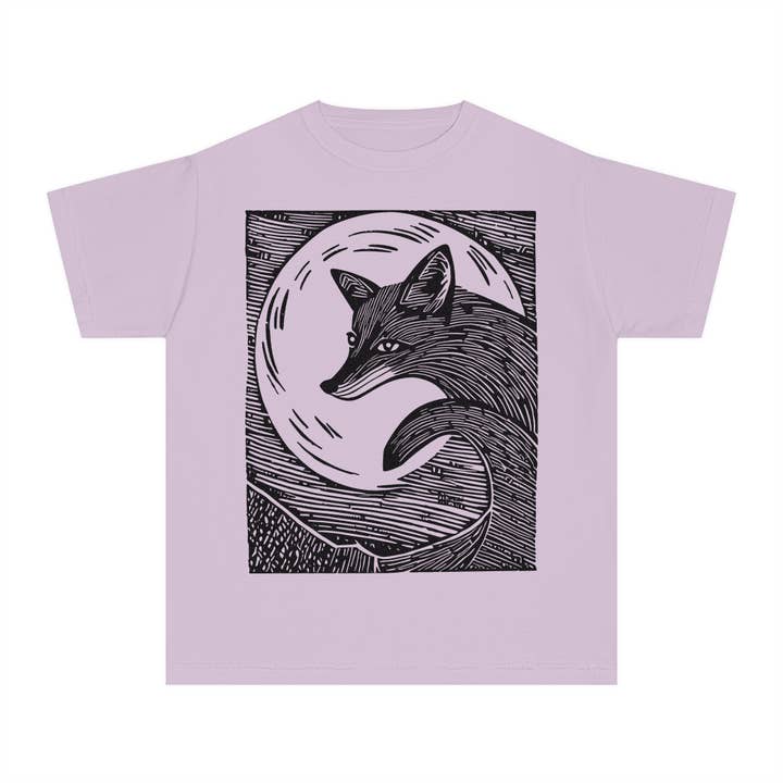 Camiseta infantil serigrafiada "Zorro a la luz de la luna" para venta al por mayor de Our Wild Puget Sound