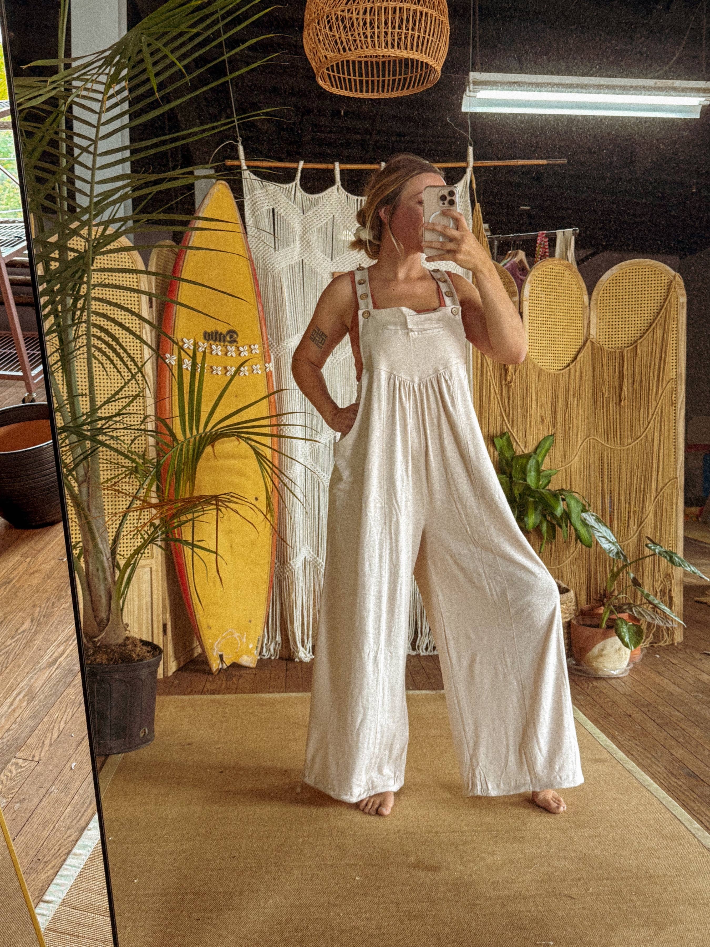 Gardenbelle Shop - Vendita all'ingrosso Salopette - Unisex - Salopette in CANAPA Organica Fibra Naturale Regolabile Boho Tuta1