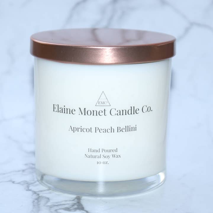 Elaine Monet Candle Co - Wholesale Jar/Filled Candle - Apricot Peach Bellini Soy Candle2