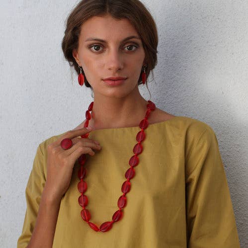 Island Long Resin Necklace for wholesale by Polka Luka