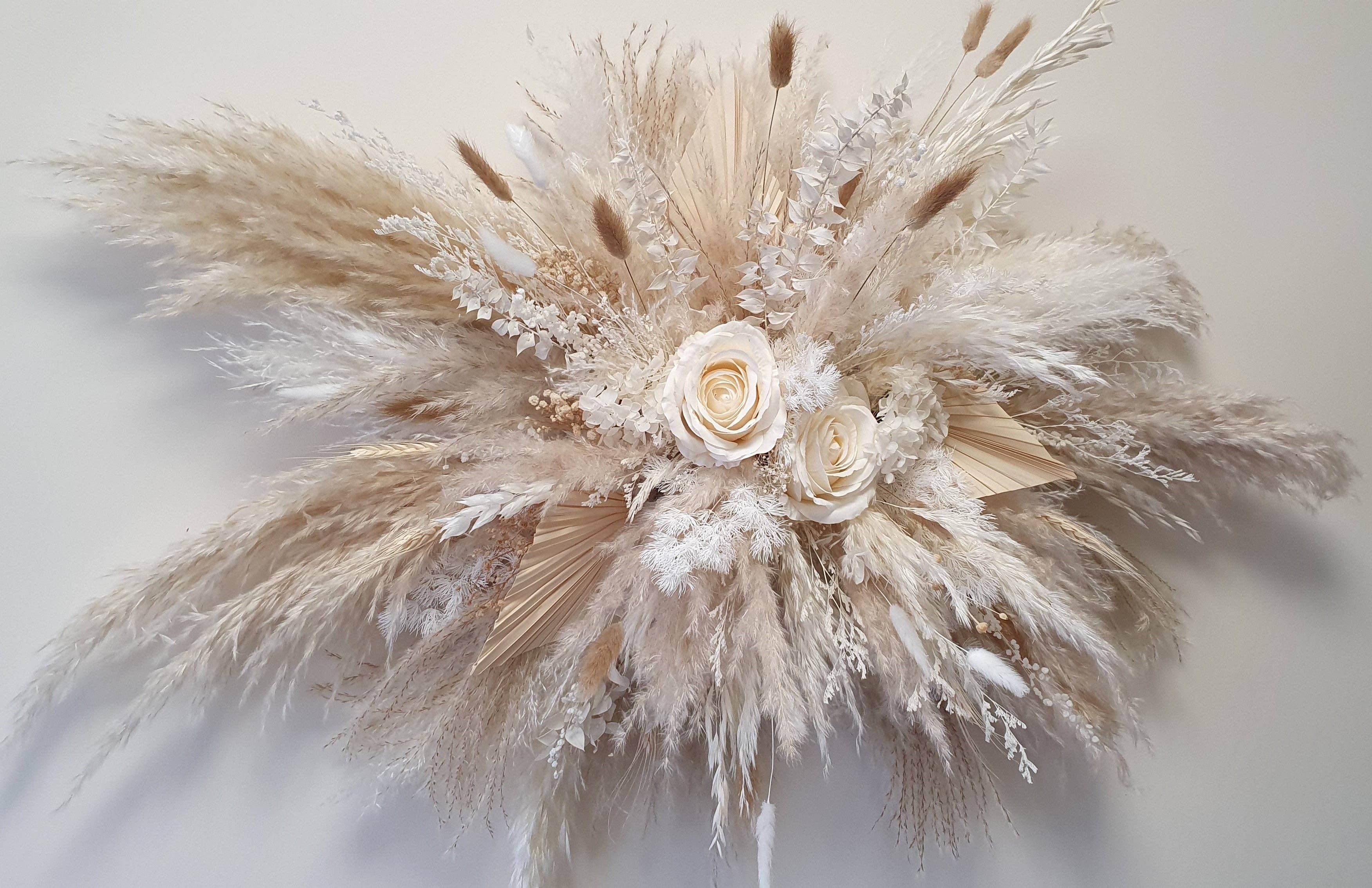 Opal Lily - Wholesale Wall Accent - Dried Pampas Wall Decor - Neutral1