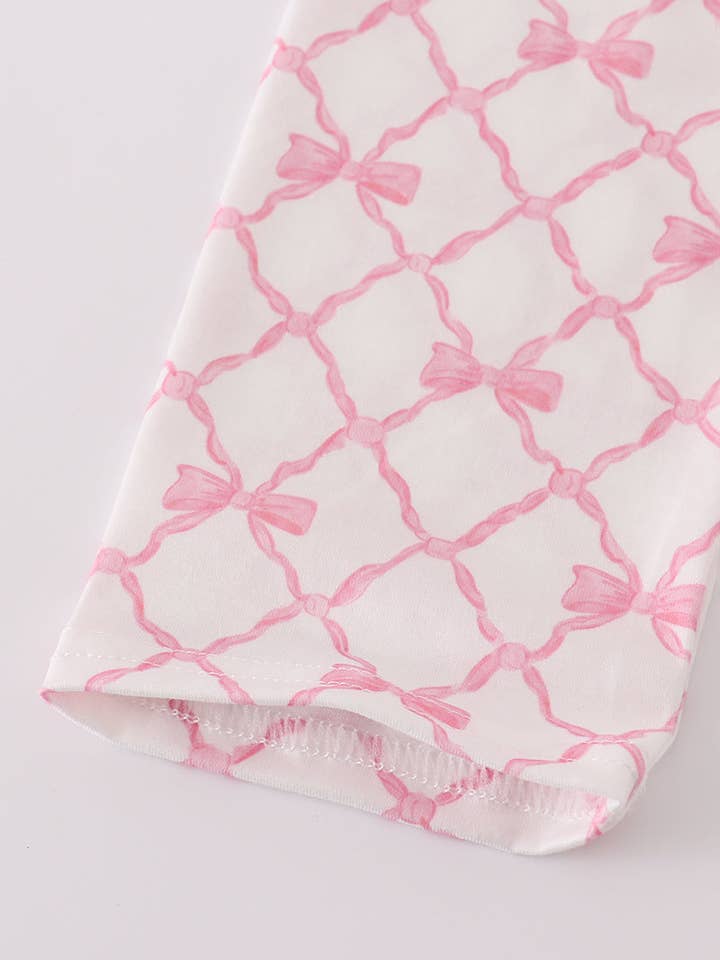 Mom & Co. - Wholesale Top & Pant Set - Kids - Pink bow smocked pants set4