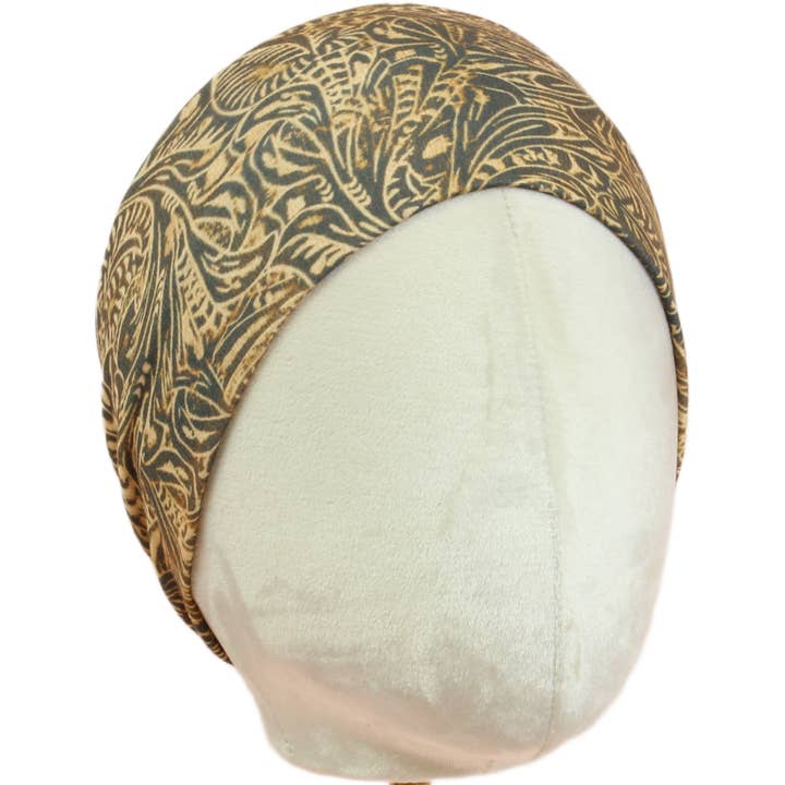 Tooled Leather Stretch Headband for wholesale by The Sassy Olive Handmade Headbands