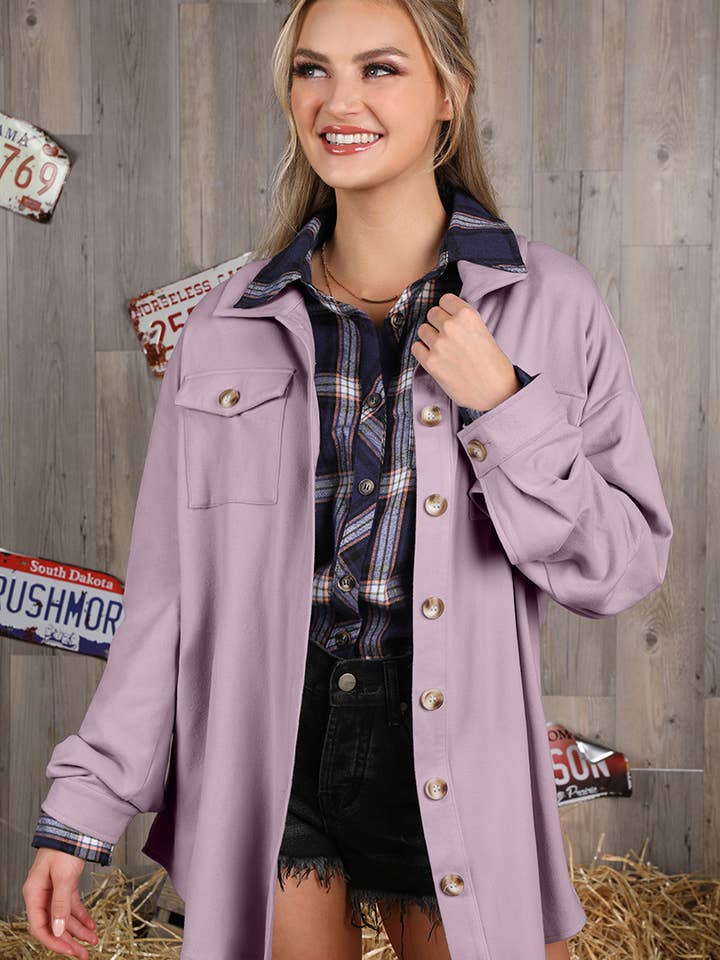 NINEXIS - Wholesale Shirt Jacket/Shacket - Women's - CWOJA701_SOFT AND WARM OVERSHIRTS BUTTON DOWN JACKET37