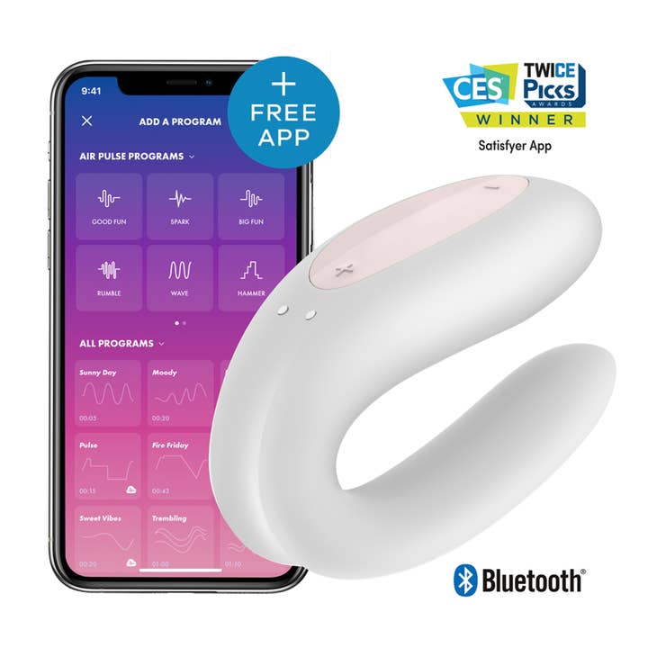LOVERS - SHOP - Vente Sex toys - Satisfyer Double Joy avec application – Or rose et blanc