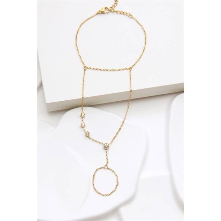 golden Gold stainless steel hand bracelet for wholesale on Faire1