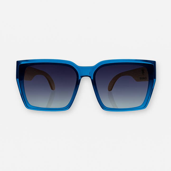 CAPRI Blue wooden sunglasses for wholesale by BOTTEGA SMERALDA