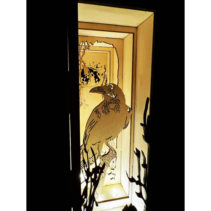 Squirrel Tacos Papercuts - Wholesale Bookend - Fantasy Book Nook with LED light - Library Raven2