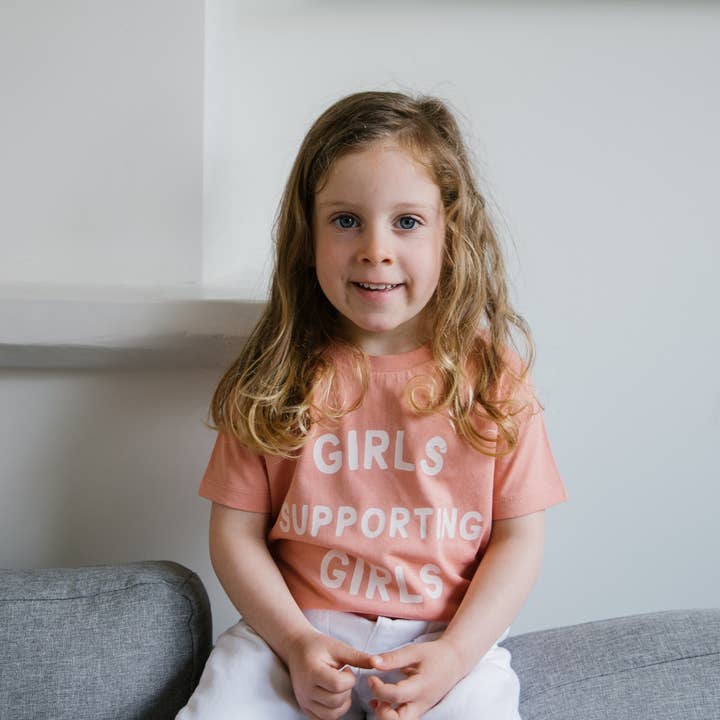 Girls Supporting Girls T-Shirt (Child) , Rose Clay for wholesale by les girls collective