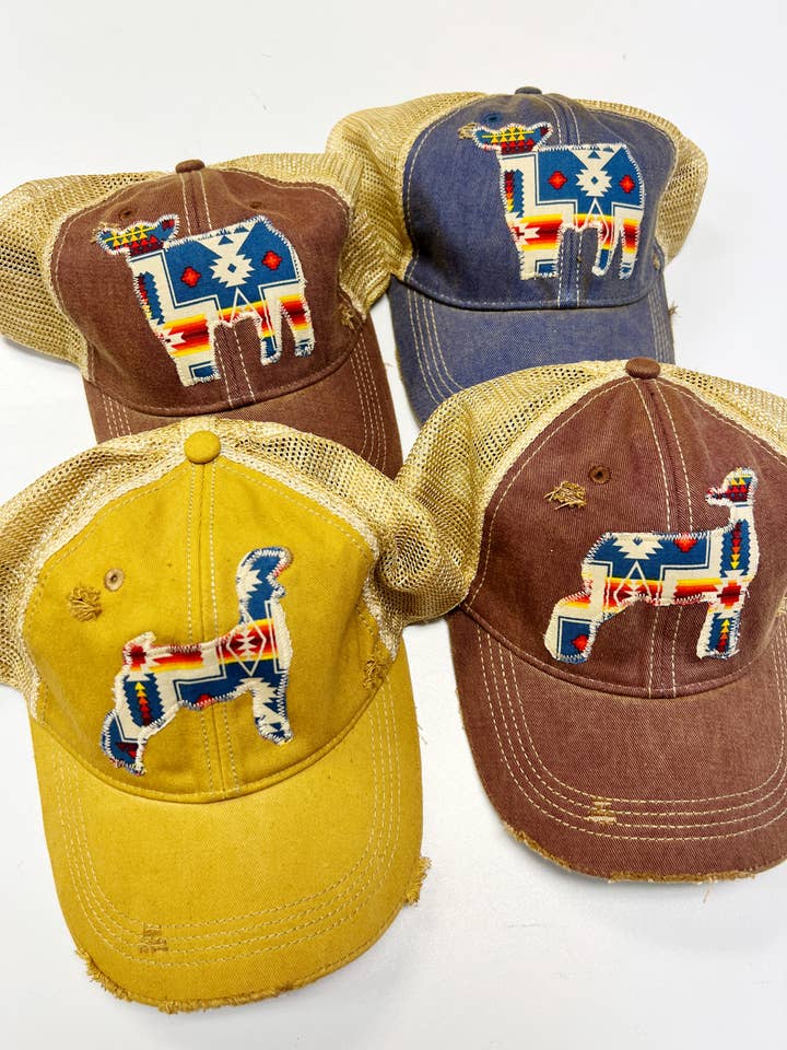 Blaze blauwe Dirty Trucker-hoed voor wholesale door Sweet Texas Treasures