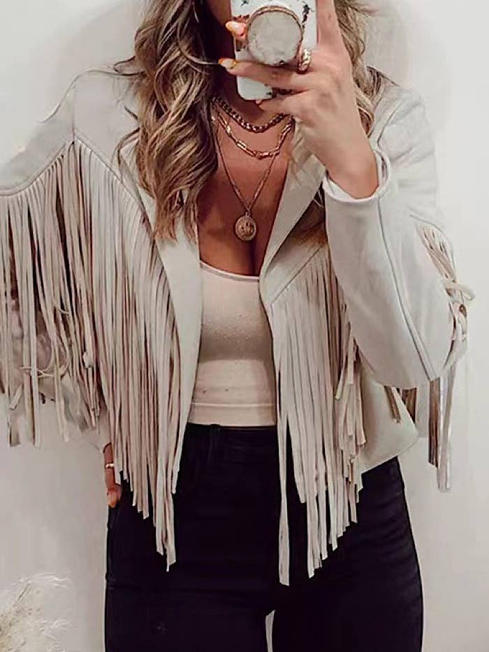 Fringe blazer jacket for wholesale by Miss Sparkling