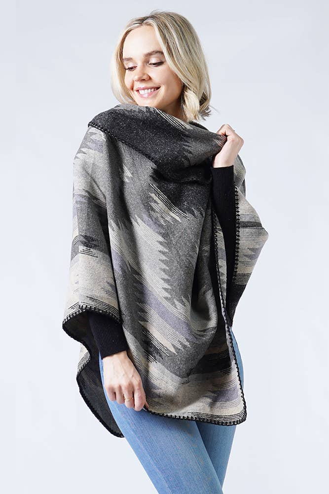 Hana - Wholesale Poncho - Women's - Western Pattern Poncho9