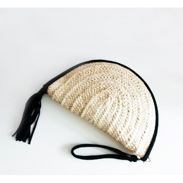 High crafty - Wholesale Makeup/Cosmetic Bag - Pochette maquillage marocaine noire – En palmier et cuir | 30