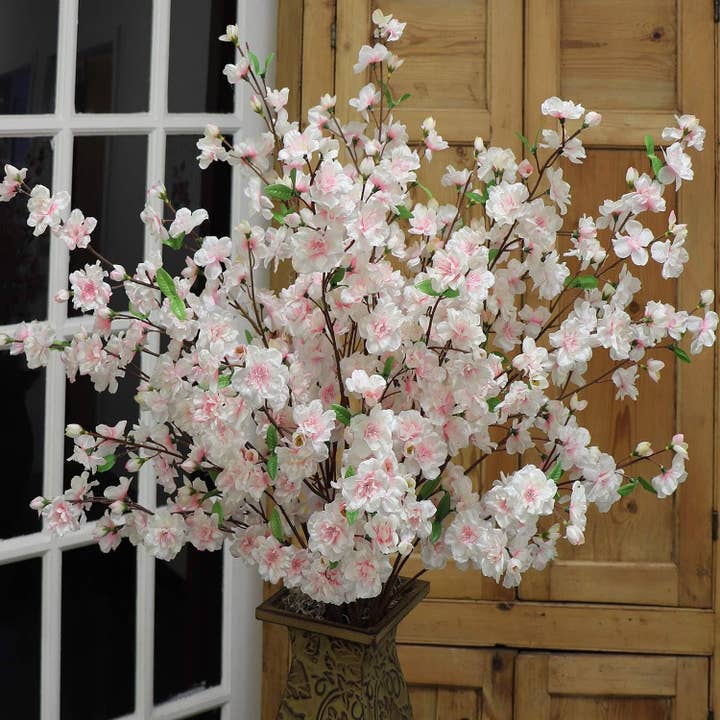 Larksilk - Wholesale Artificial Flowers - Pink Cherry Blossom Flowers, Three 36 Inch Blossom4