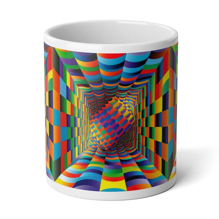 Jumbo-Tasse mit mathematischem Regenbogen-Kunstdruck, 20 Unzen für den Großhandel von Lilly's Artwork