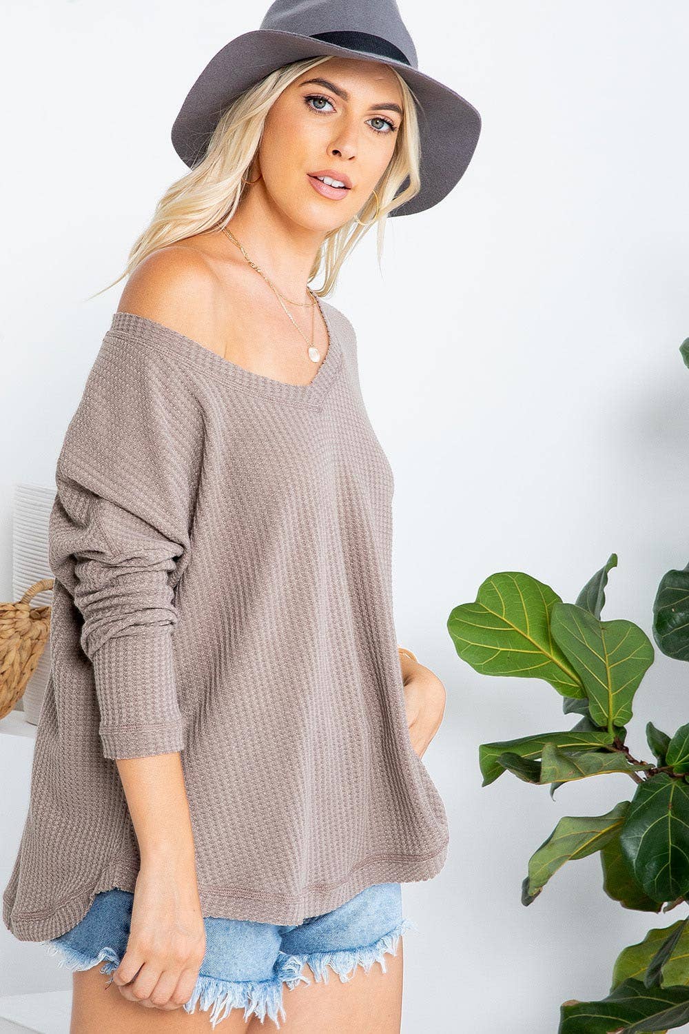 Sweet Lovely by Jen - Vente Haut en maille – femme - SW277 COL V MANCHES LONGUES DOLMAN15