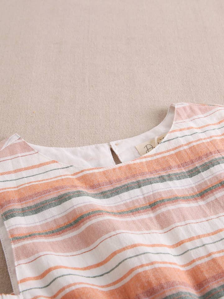 Dadati - Wholesale Overalls - Kids - Girl's striped mix jumpsuit with side slits