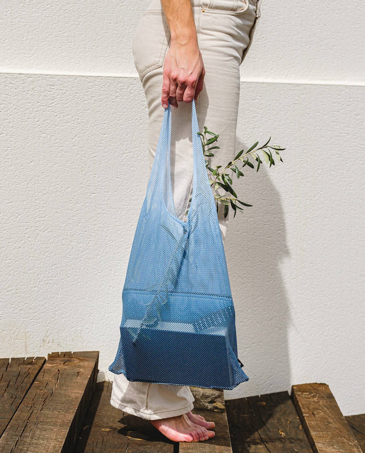 Arpe - Wholesale Grocery/Shopping Bag - Mesh Bag Steel Blue1