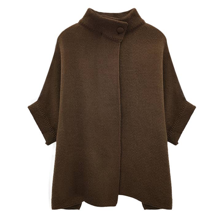 Fashion City – wholesale Cardigan – Women’s – Solid Color Neck Button 3/4 Sleeve Cardigan